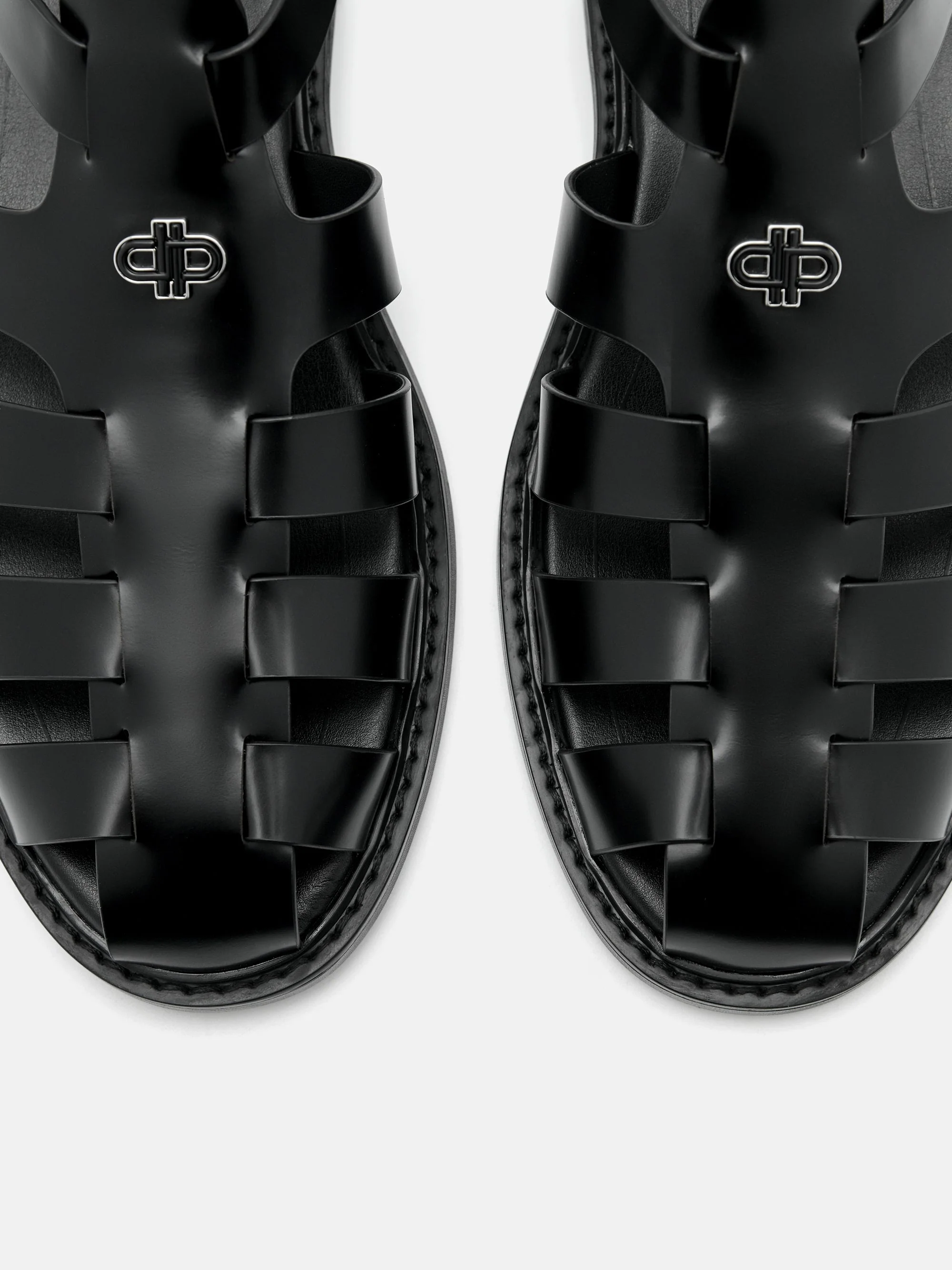 Brent Leather Caged Sandals - Image 4