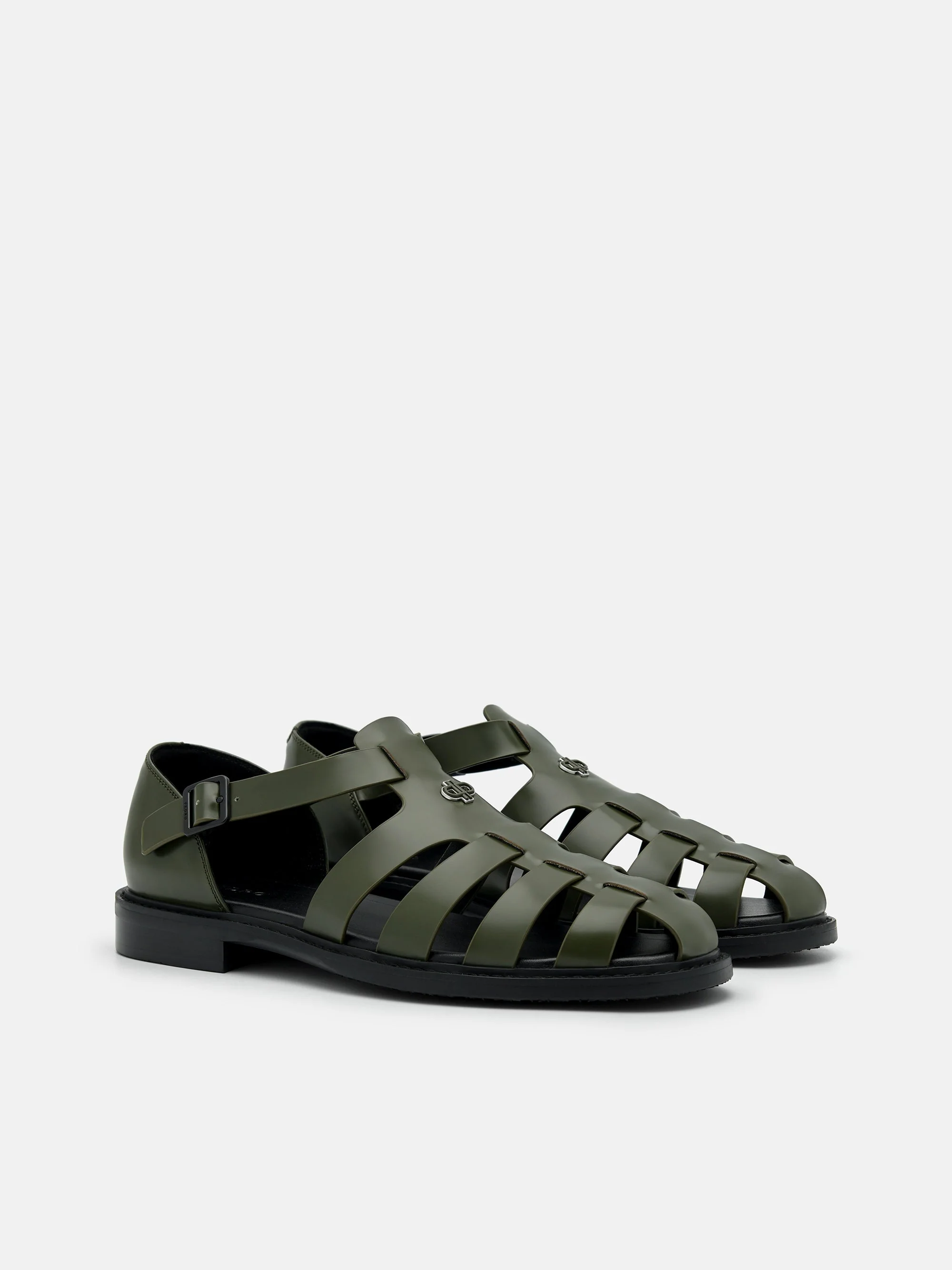 Brent Leather Caged Sandals - Image 7