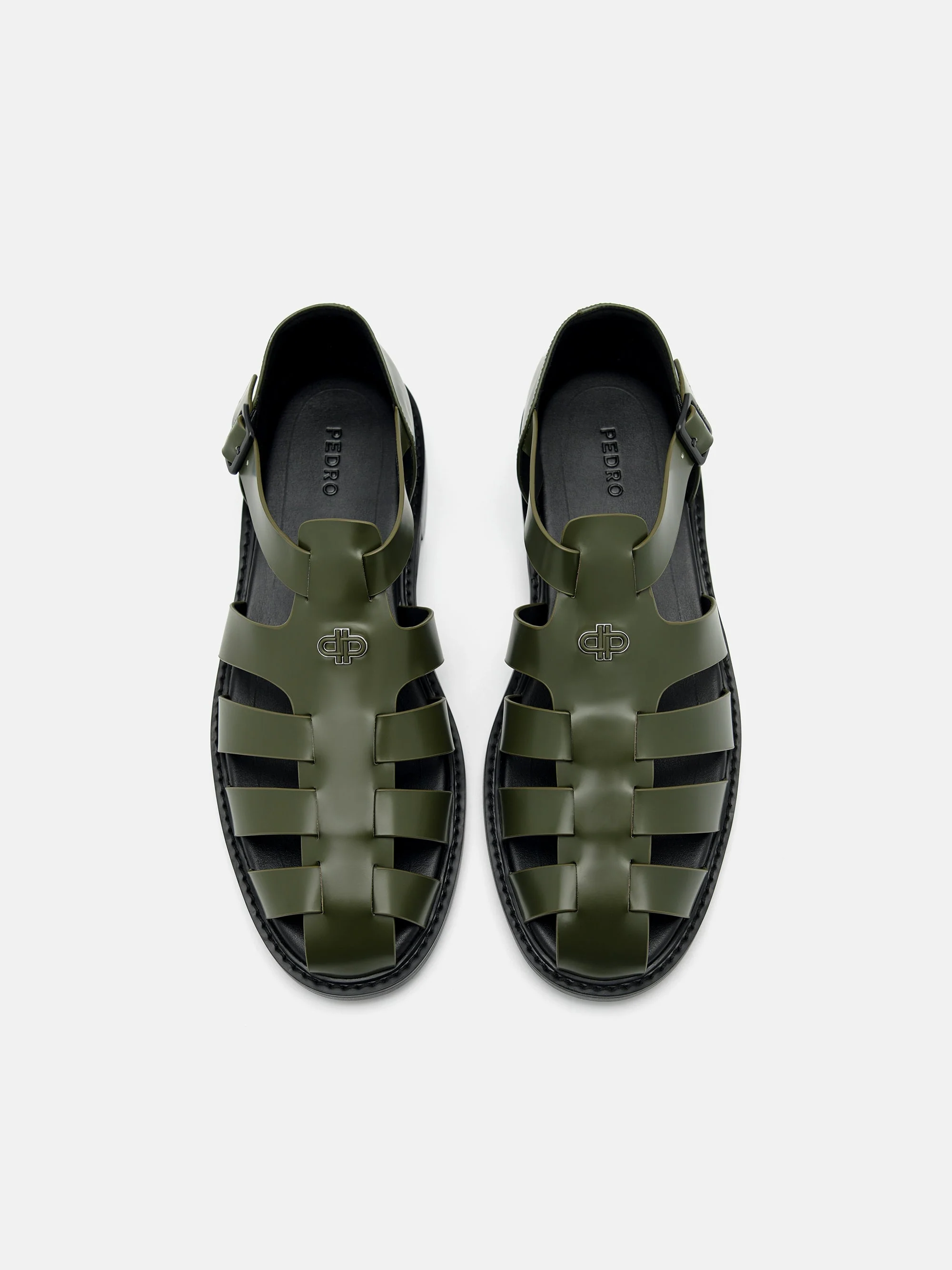 Brent Leather Caged Sandals - Image 9