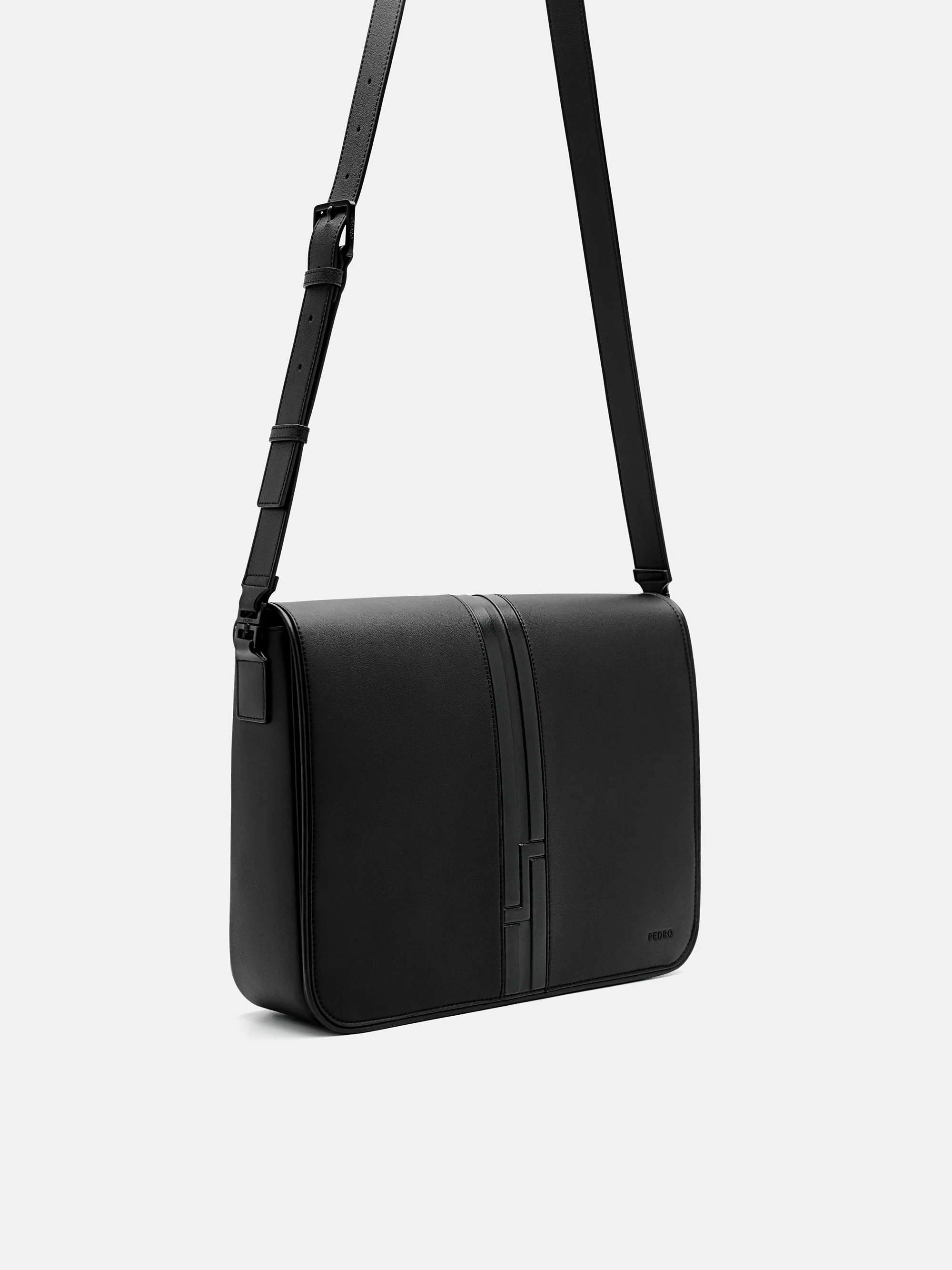 Textured Panel Messenger Bag - Image 10