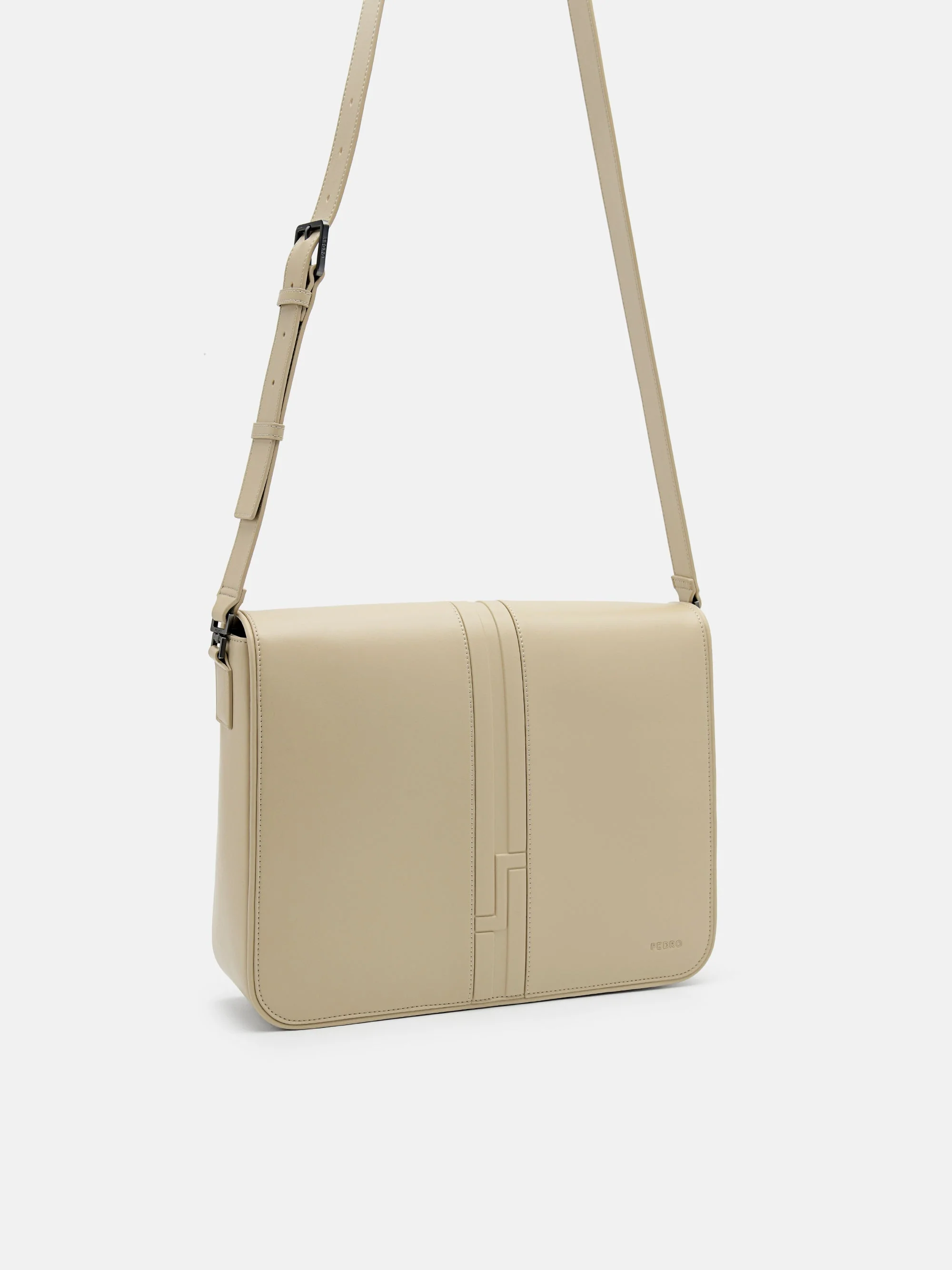 Textured Panel Messenger Bag - Image 4