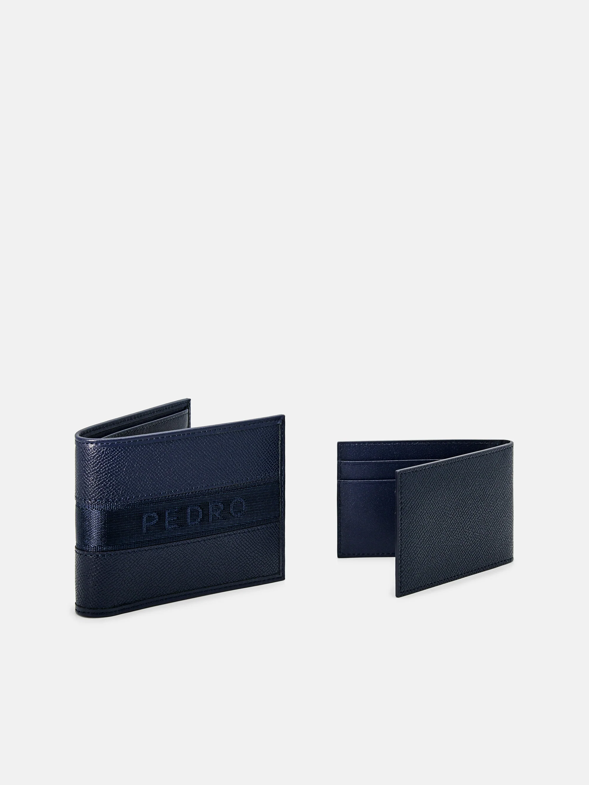 Striped Leather Bi-Fold Wallet with Insert - Image 3