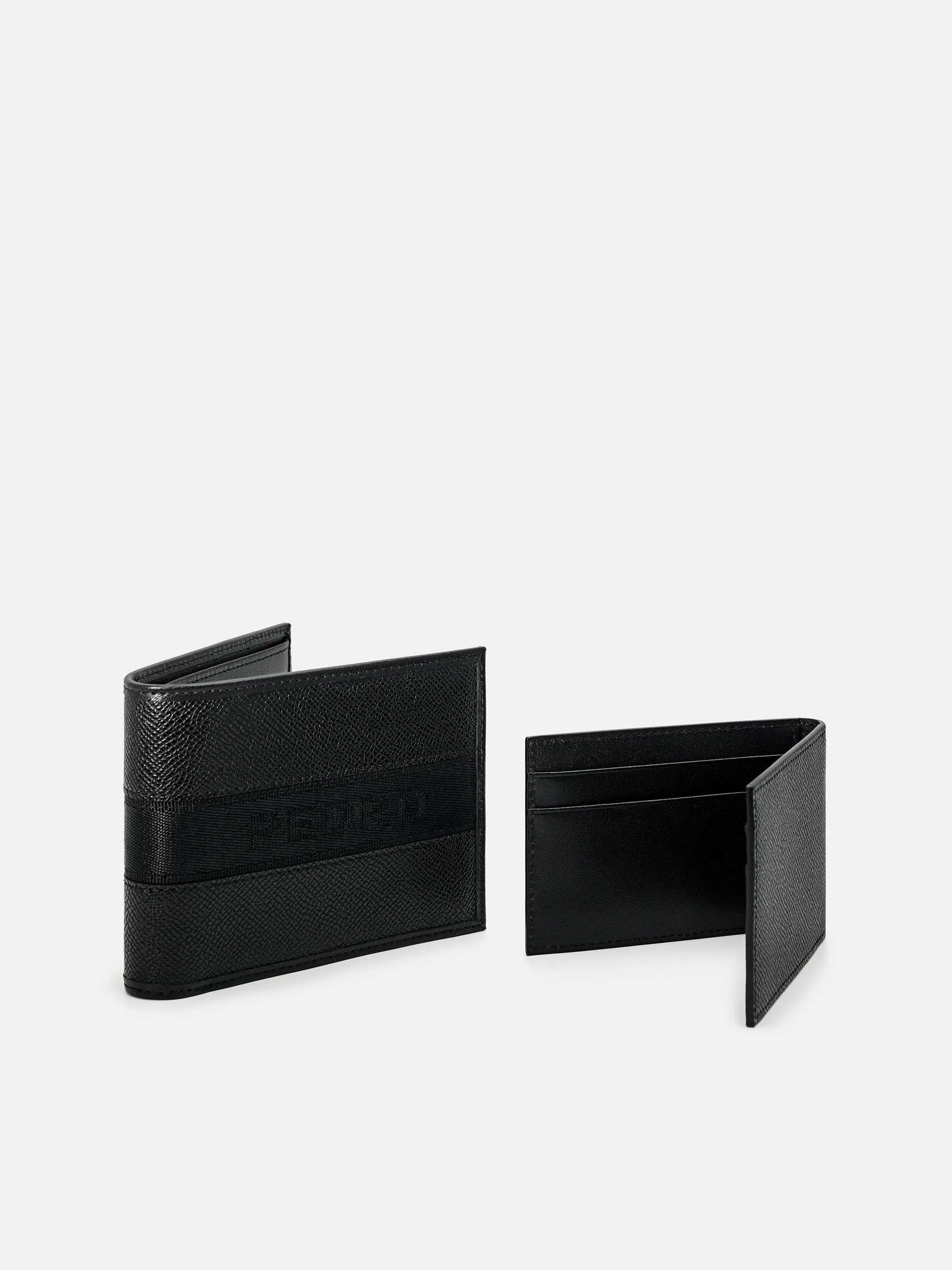 Striped Leather Bi-Fold Wallet with Insert - Image 7
