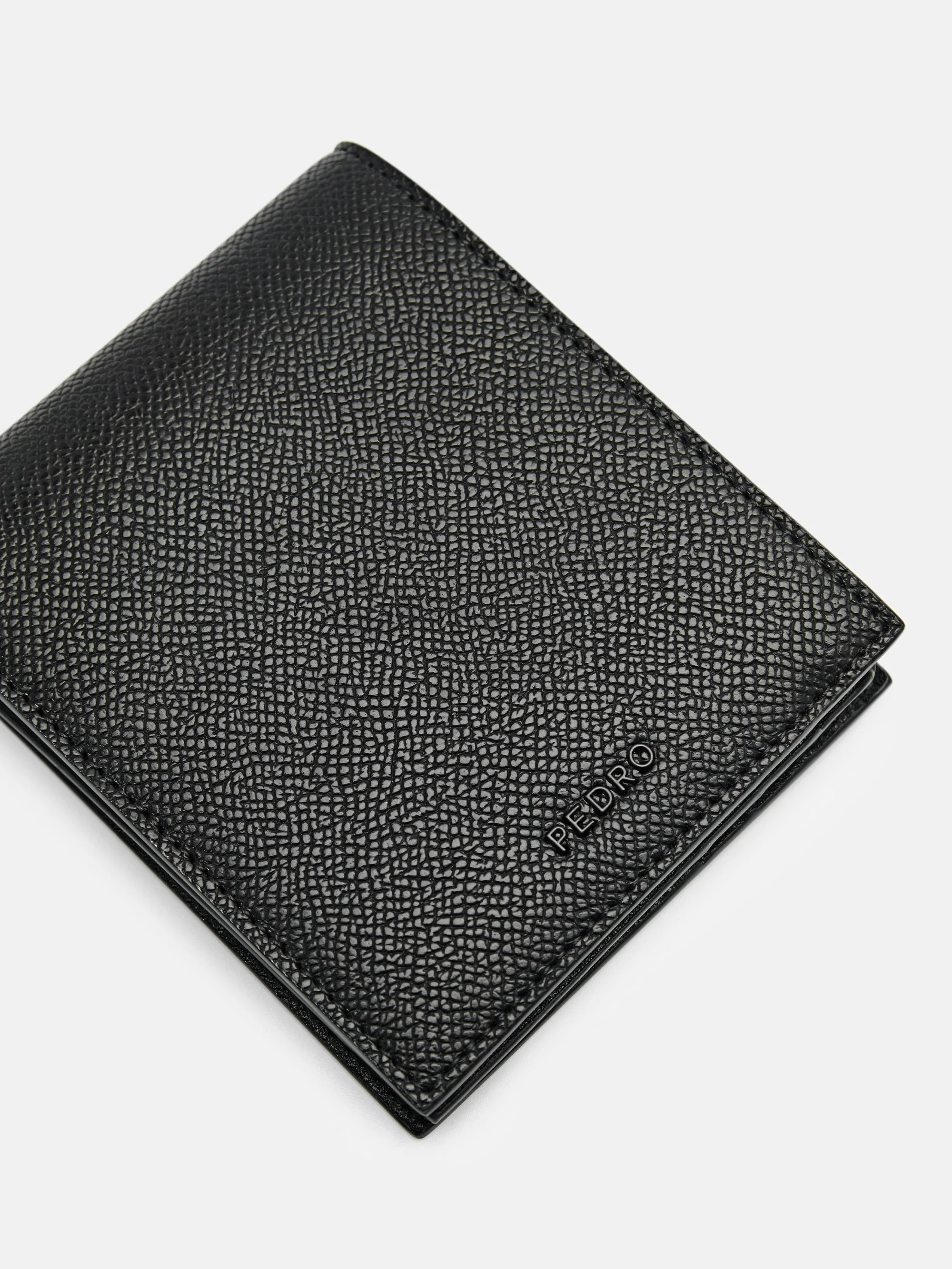 Embossed Leather Bi-Fold Flip Wallet - Image 3