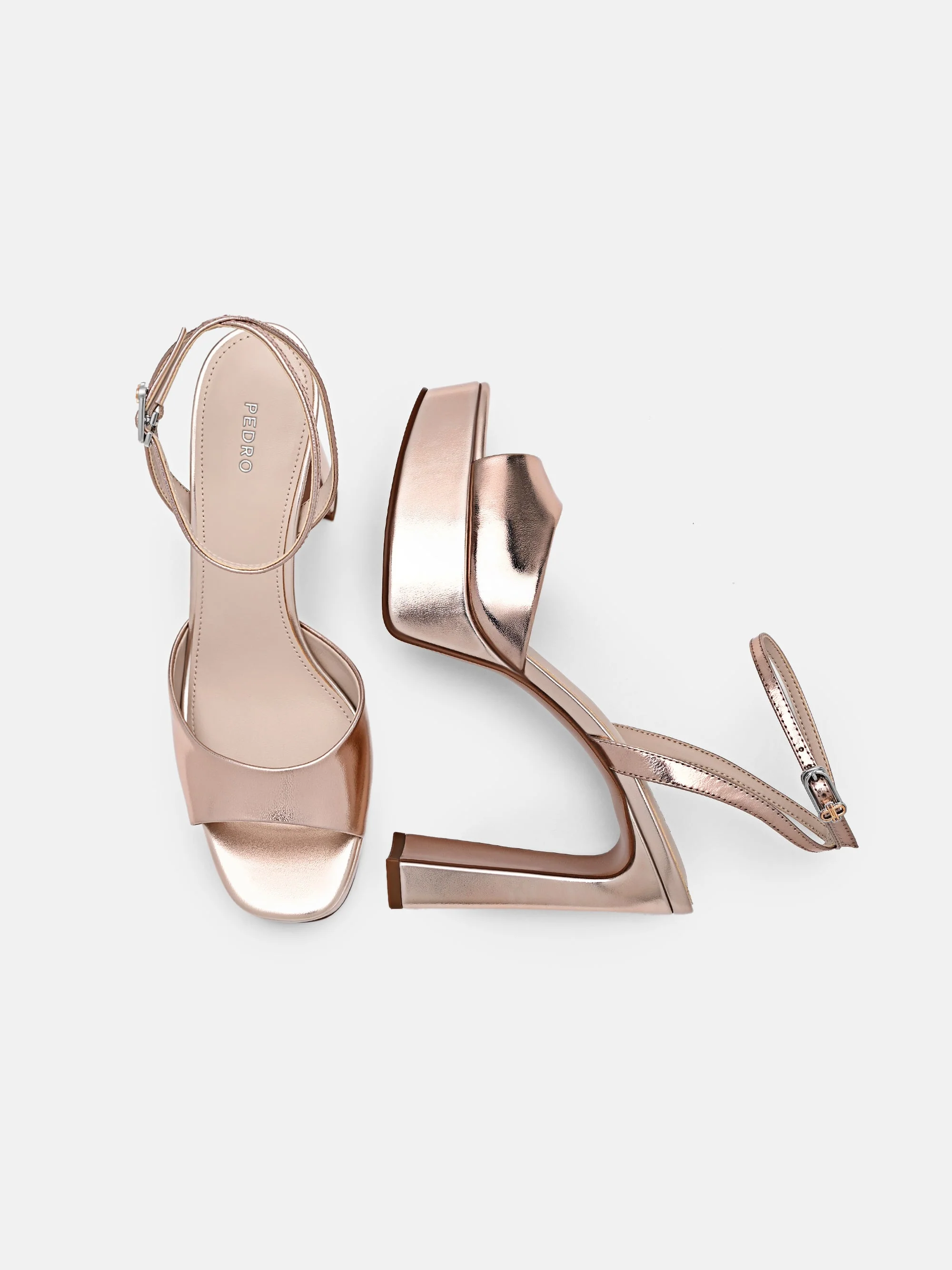 Leather Ankle Strap Heel Sandals - Image 10