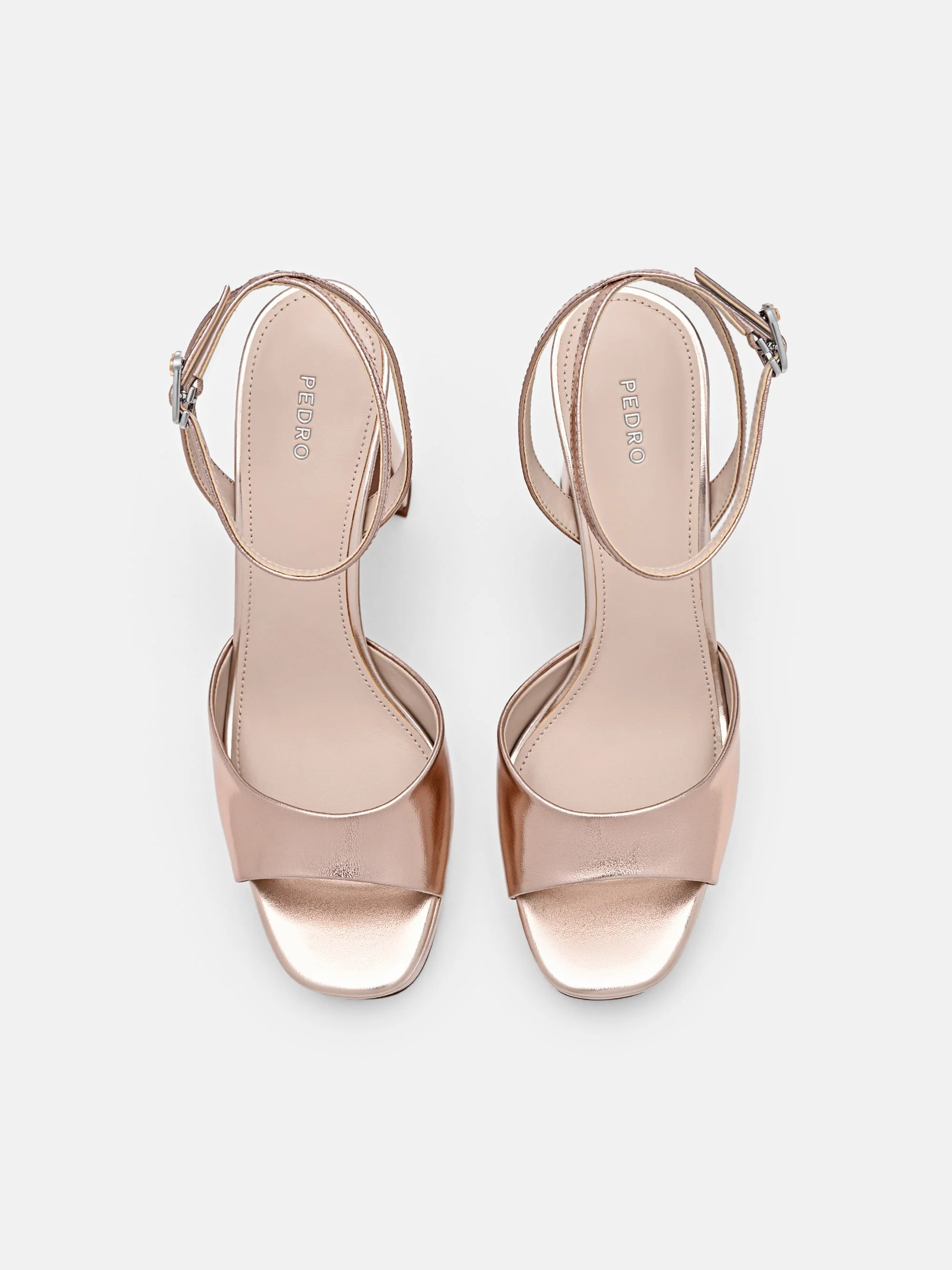 Leather Ankle Strap Heel Sandals - Image 8