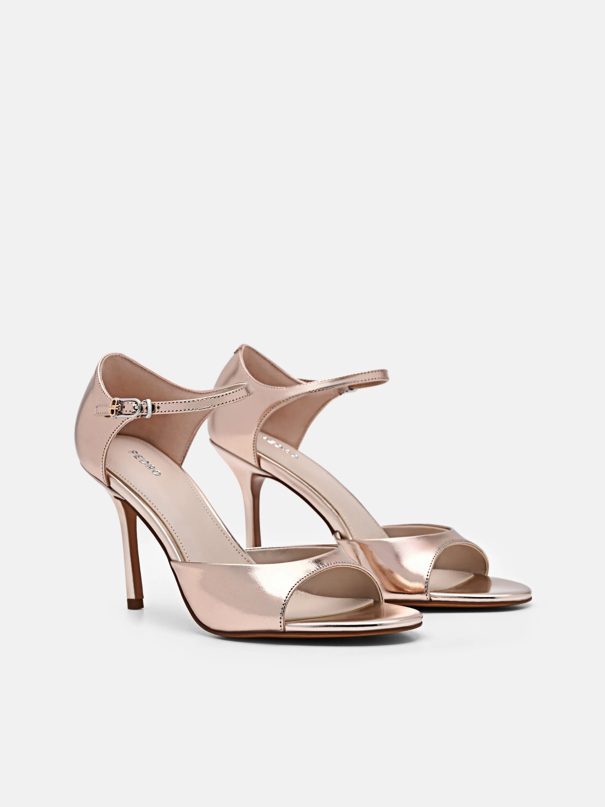Leather Ankle Strap Stilletto Heel Sandals - Image 2