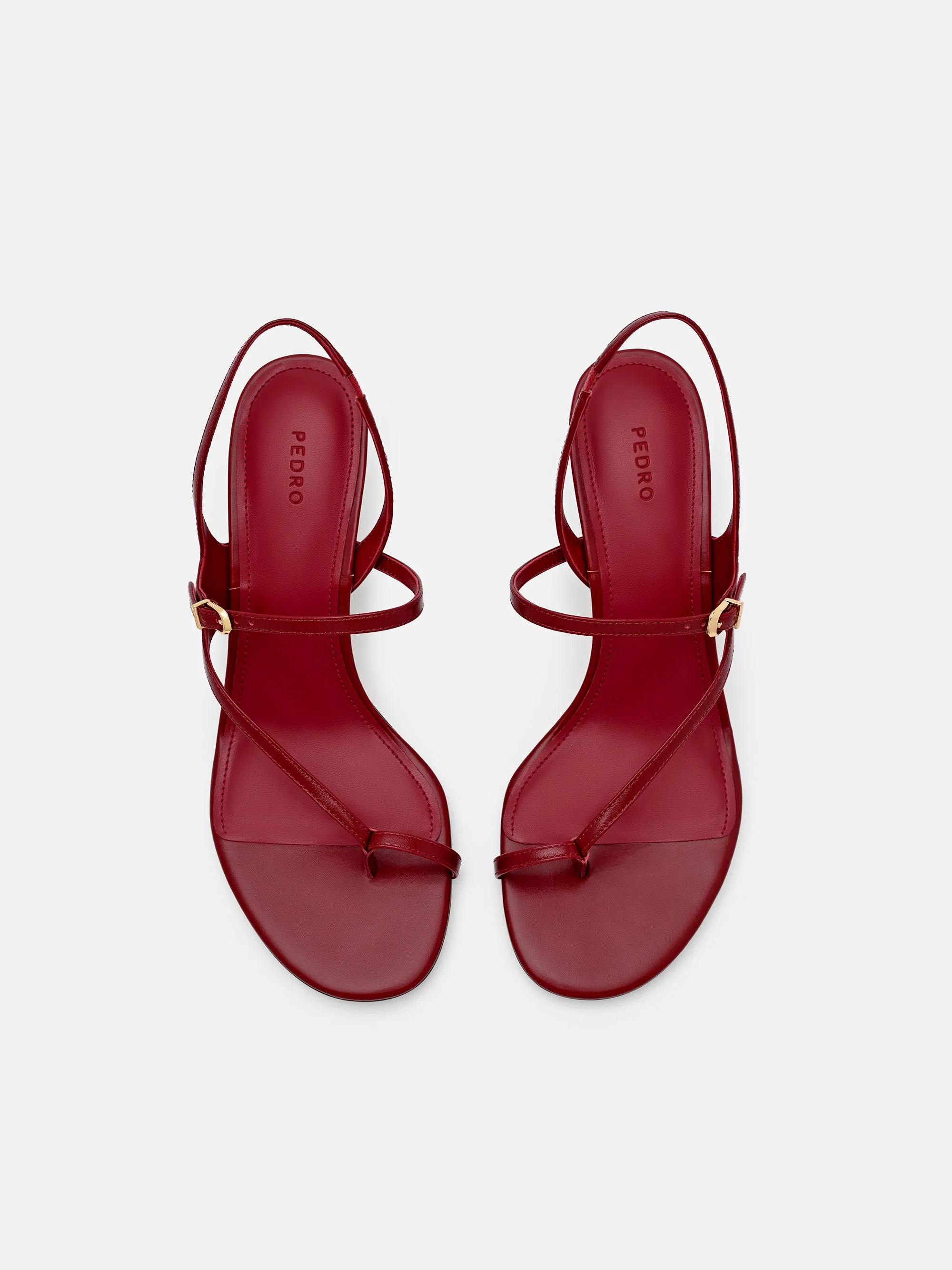 Oblique Leather Heel Sandals - Image 3