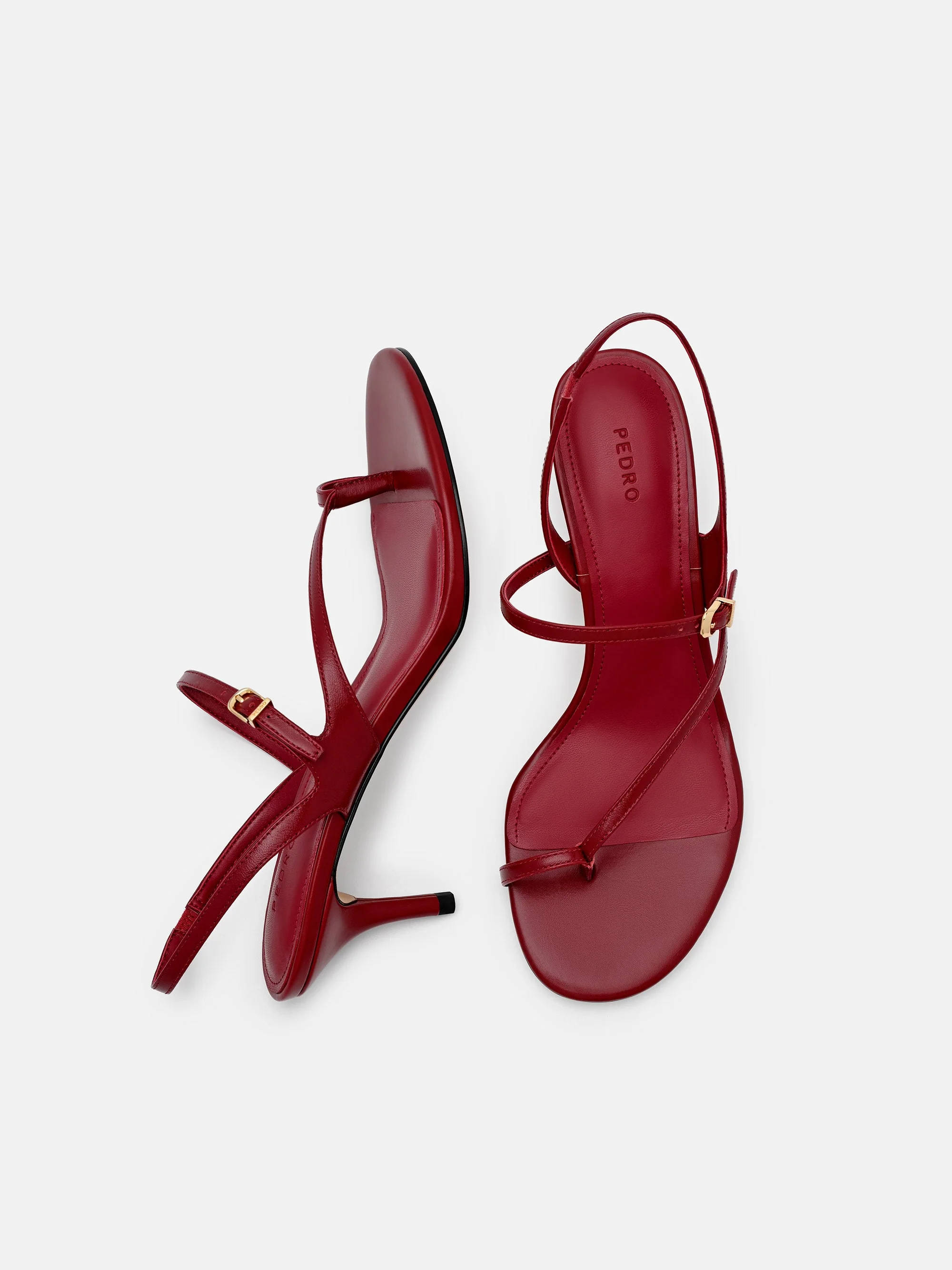 Oblique Leather Heel Sandals - Image 5