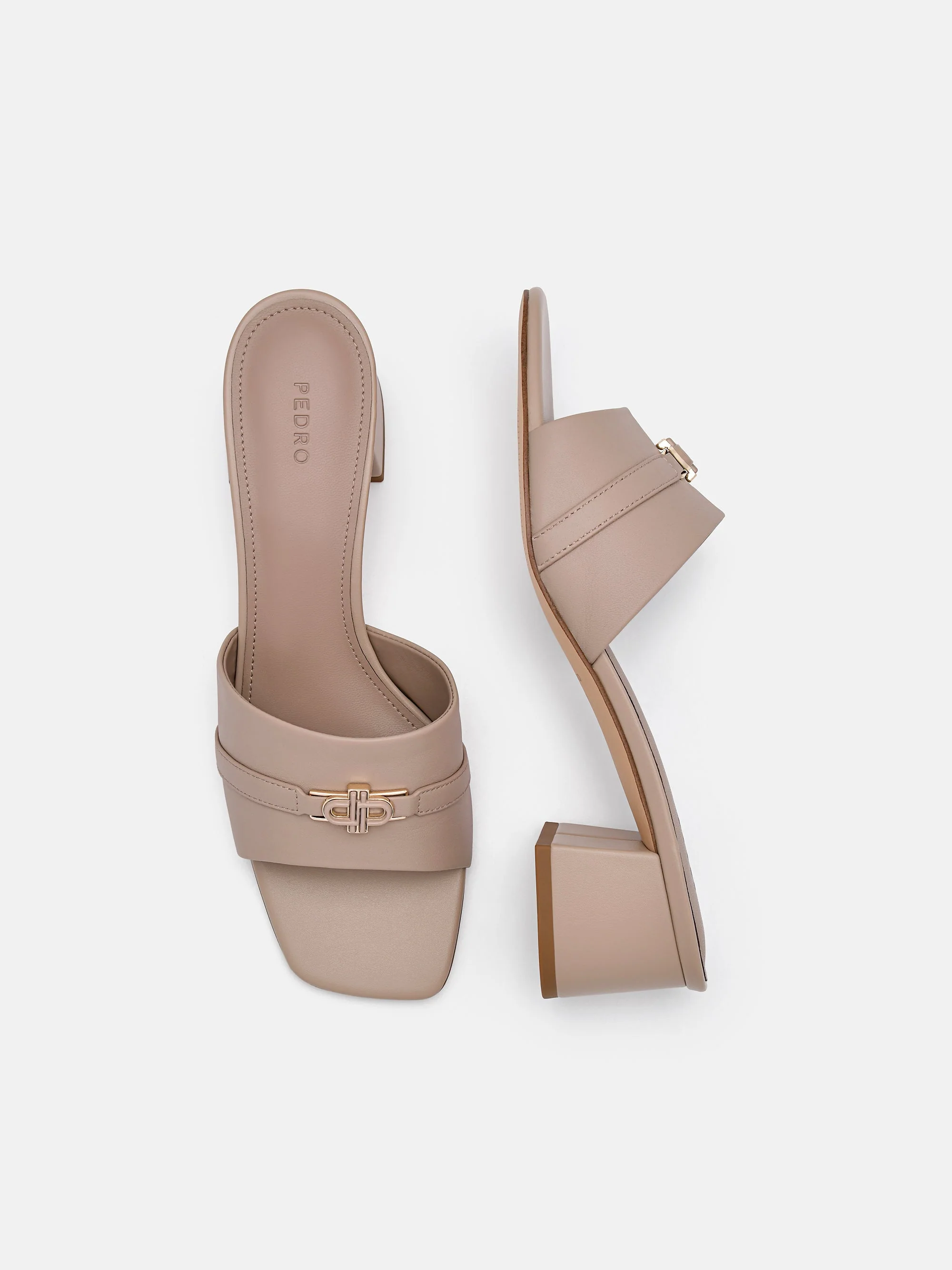 PEDRO Icon Leather Heel Sandals - Image 14