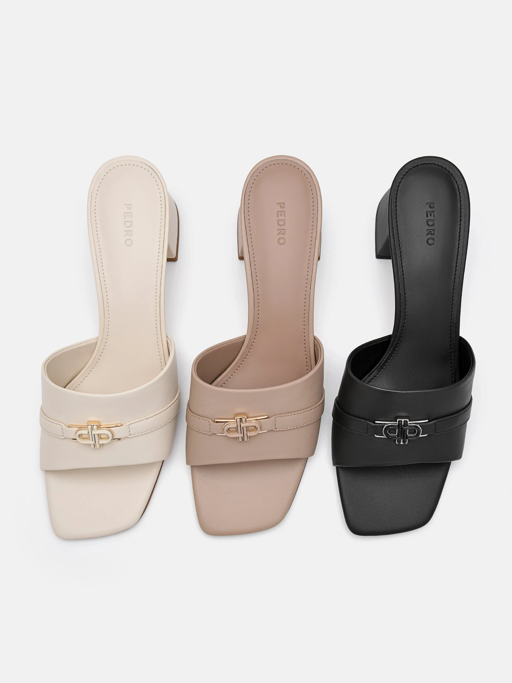 PEDRO Icon Leather Heel Sandals - Image 15