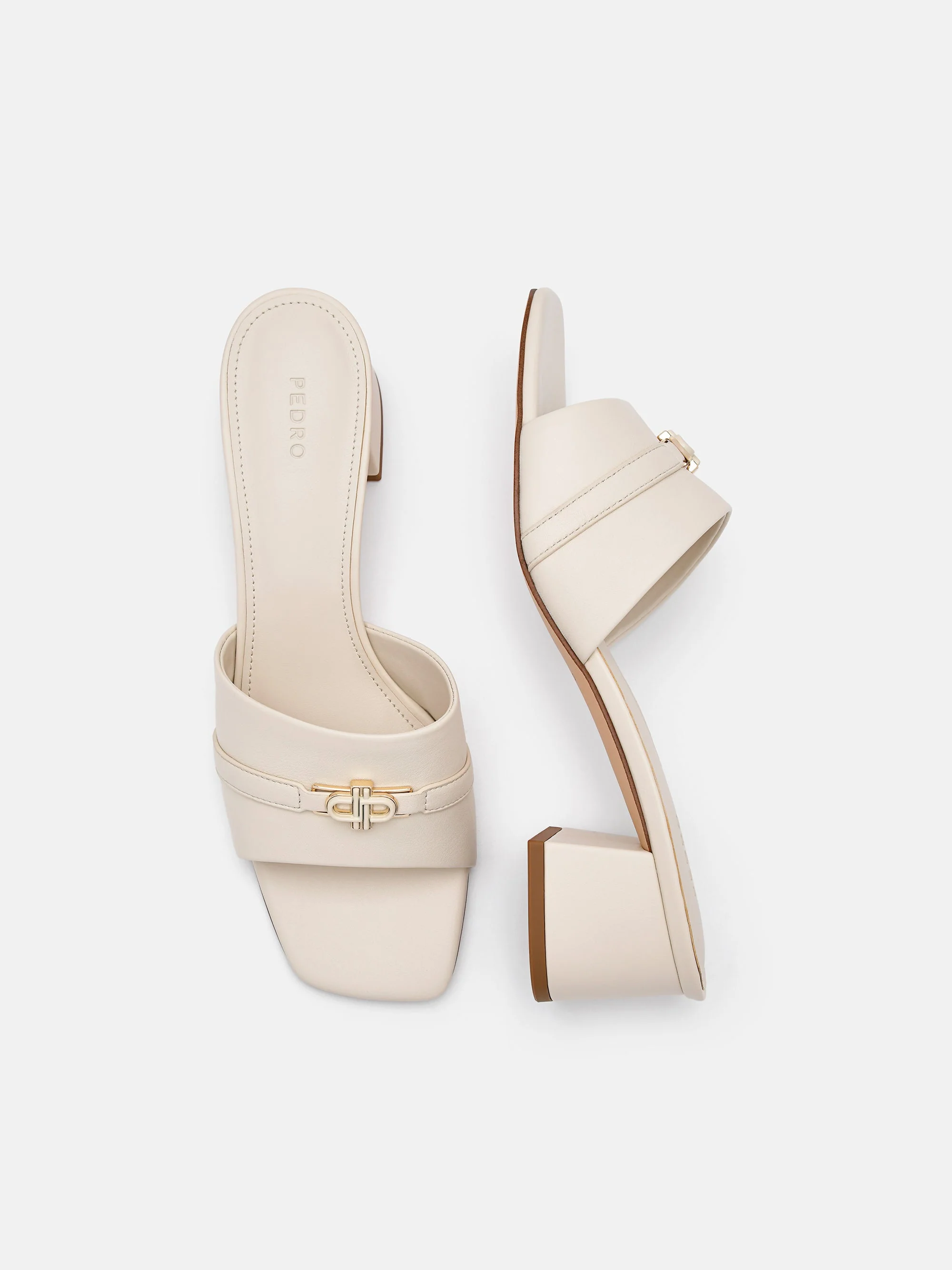 PEDRO Icon Leather Heel Sandals - Image 3