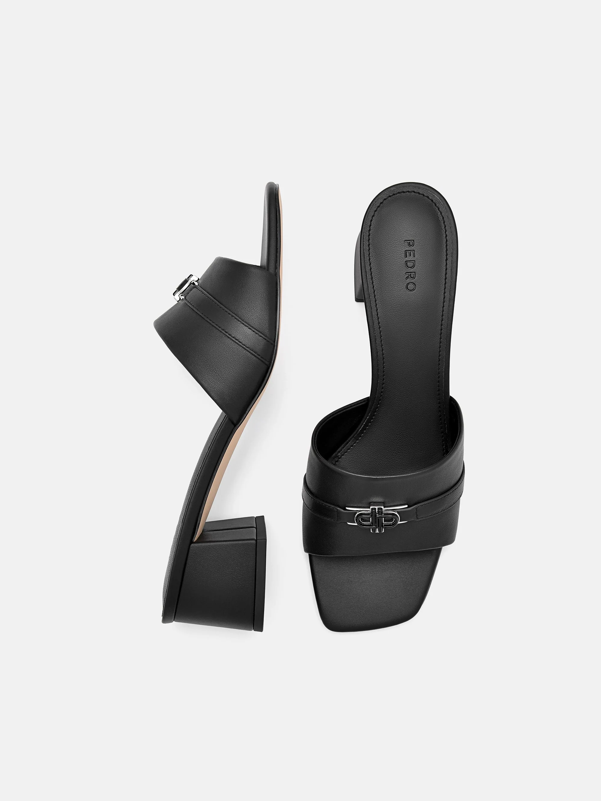 PEDRO Icon Leather Heel Sandals - Image 9