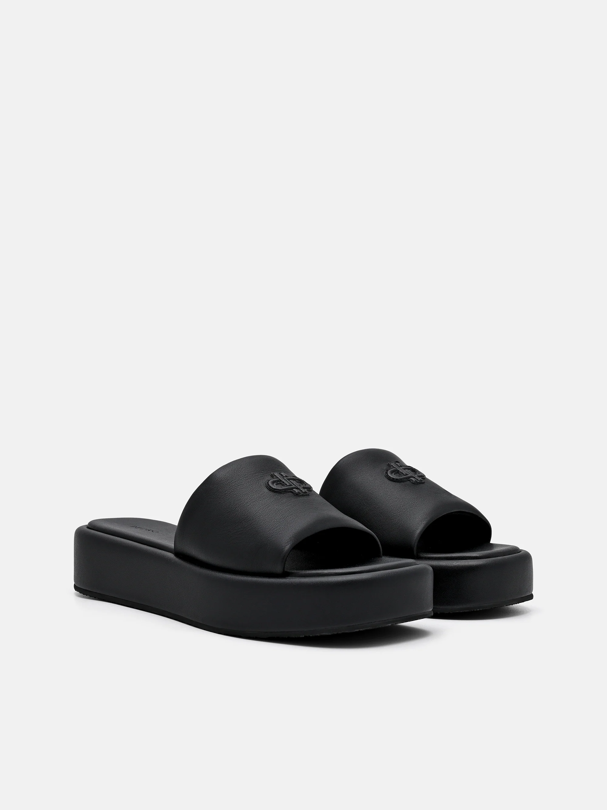 Leather Wedge Sandals - Image 2