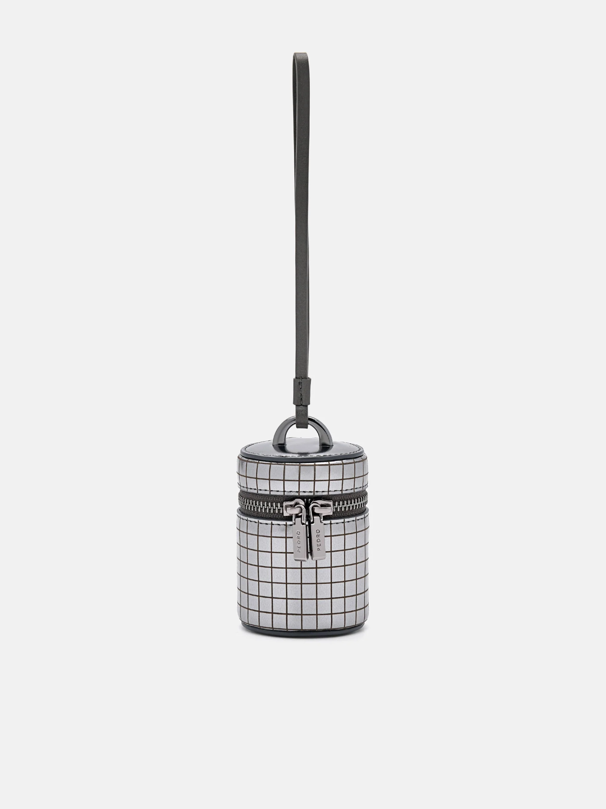Metallic Leather Barrel Pouch